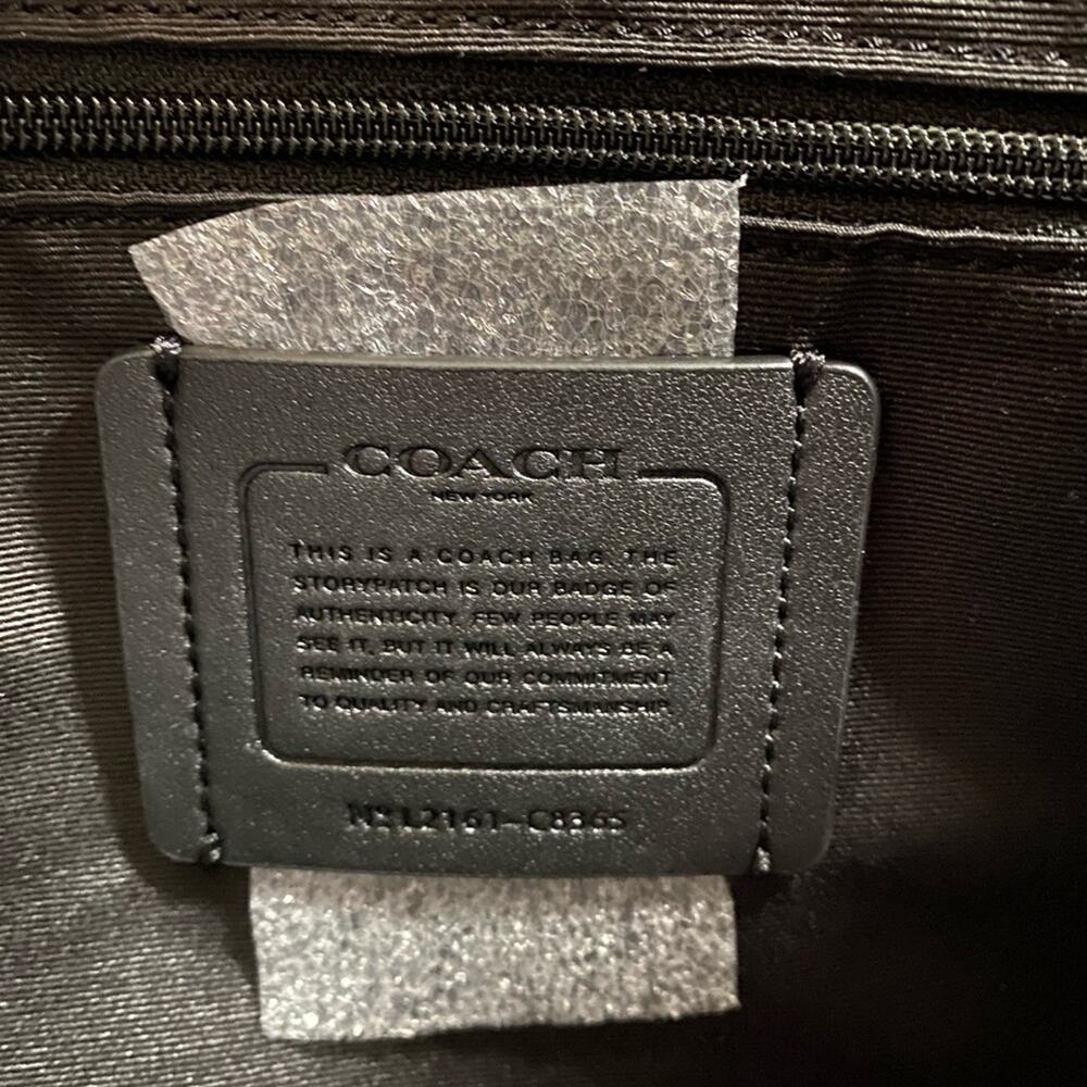 New Coach Gallery Tote Bag With Diary Embroidery/Pebble Leather/Black - Picture 6 of 11